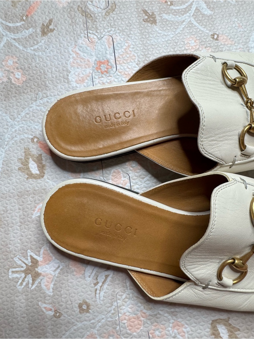 Gucci Off-White Leather Horsebit Backless Mules - Picture 2 of 4